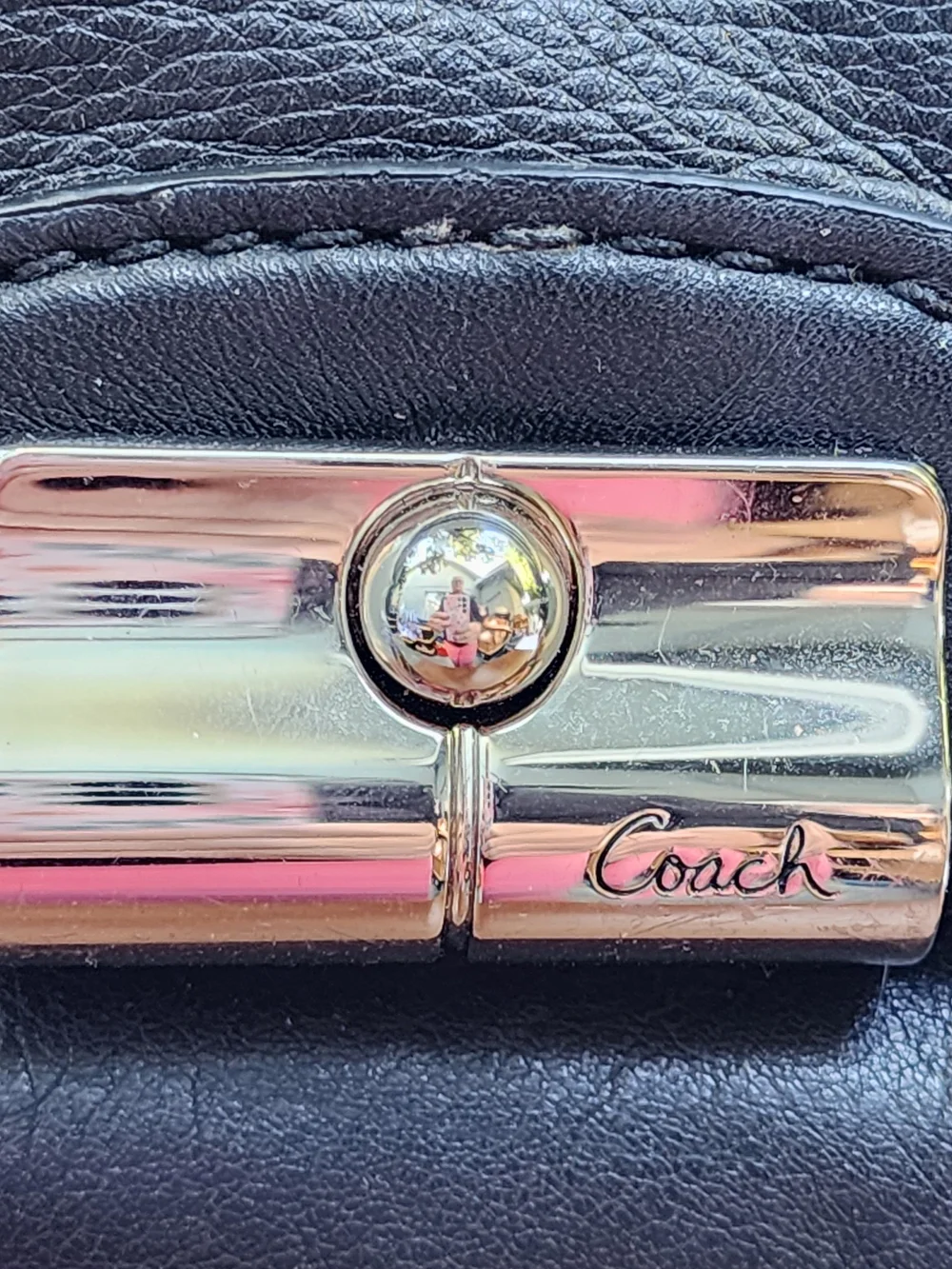 COACH Kristin Black Leather Satchel Handbag Y2K Archival Silver Clasp